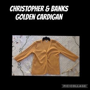 🧡 Christopher & Banks Cardigan – Goldenrod Glow with Classic Style 🧡